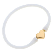 Load image into Gallery viewer, Bali Heart Bead Silicone Children&#39;s Bracelet: Bubble Gum
