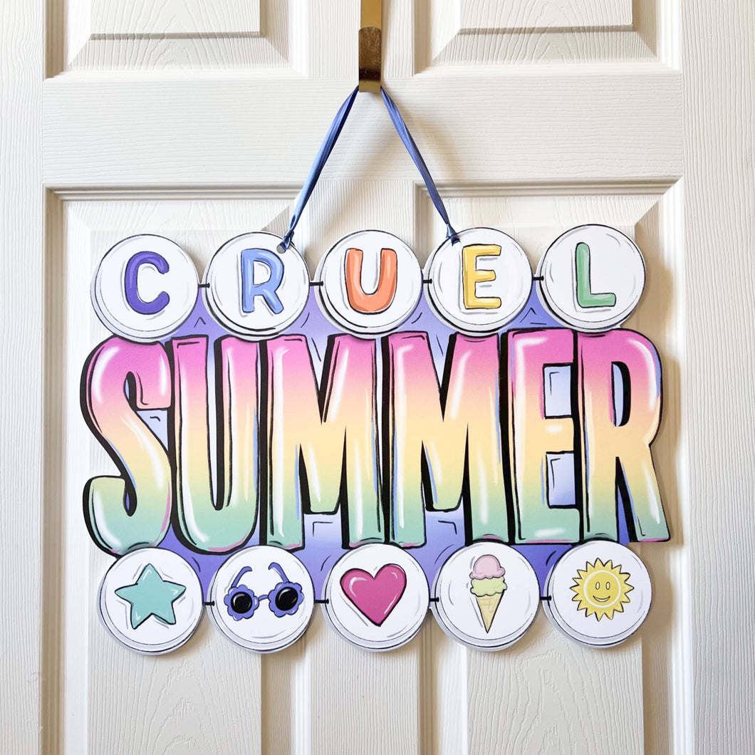 Cruel Summer Door Hanger Swiftie Friendship Bracelet Outdoor