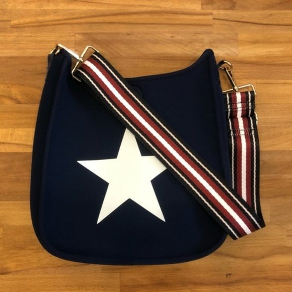 Navy Ah-dorned Messanger bag