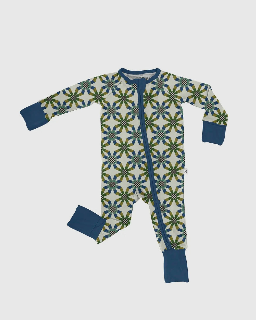 Quilt Blue Zip Up Pjs