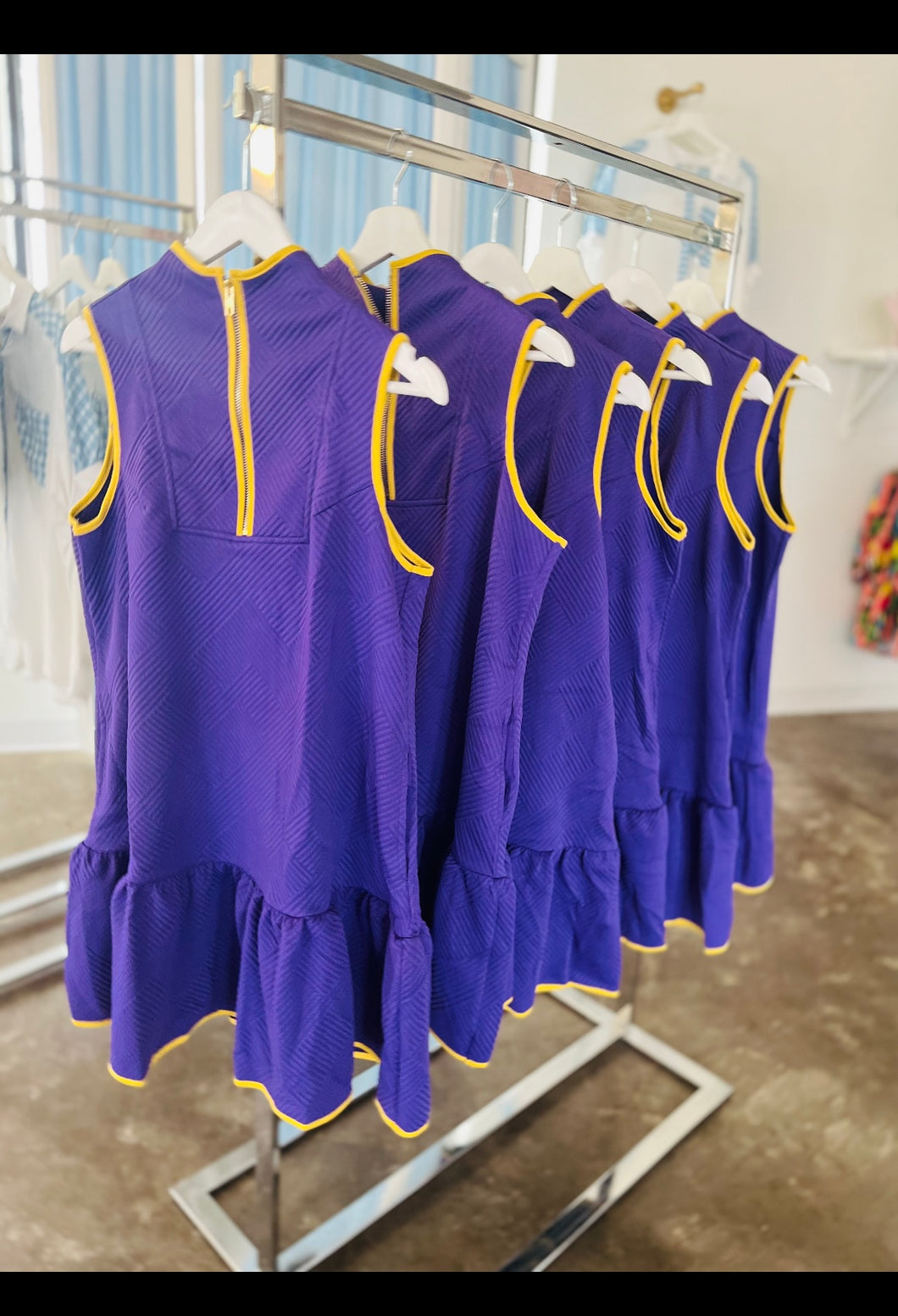 Purple and Yellow Zip Dress