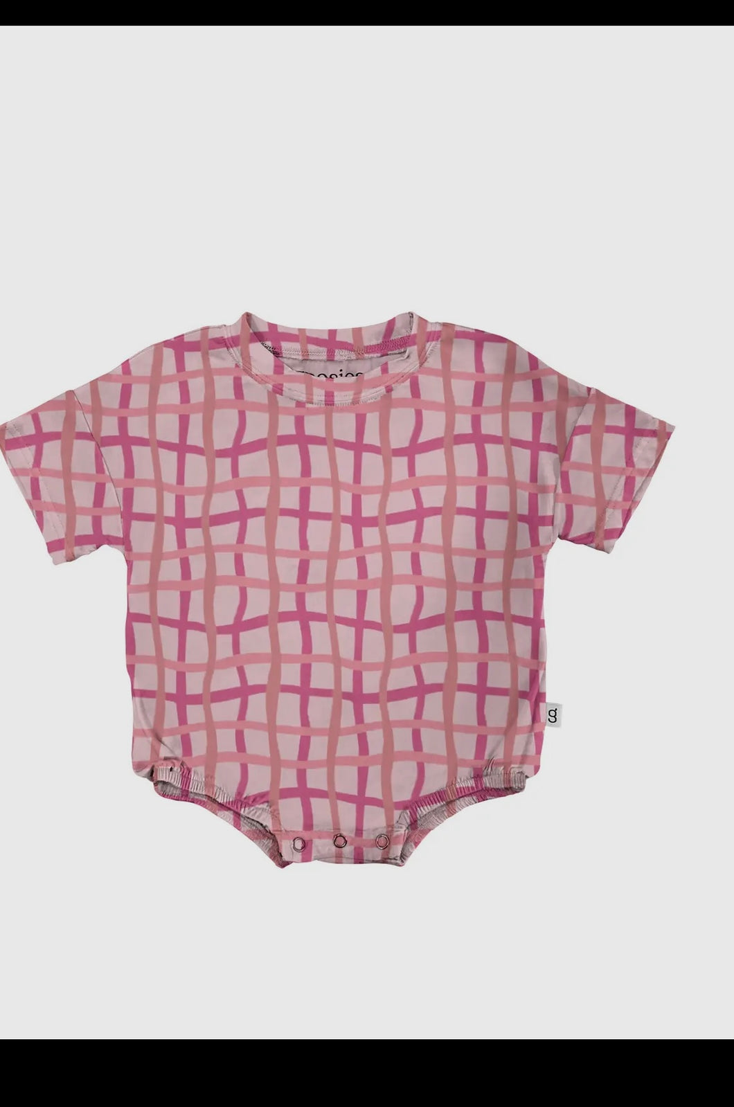 Pink Wavy Plaid T-Shirt Onesie