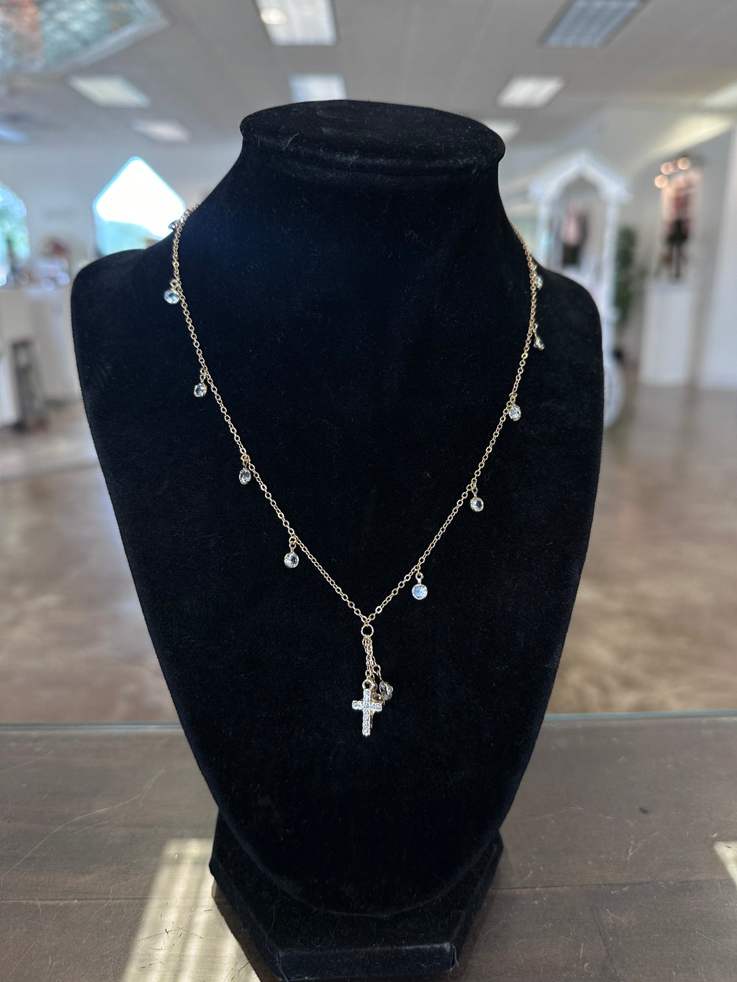 Necklace with CZ and Cross