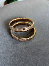 Load image into Gallery viewer, Ribbed Gold Metal Bracelet
