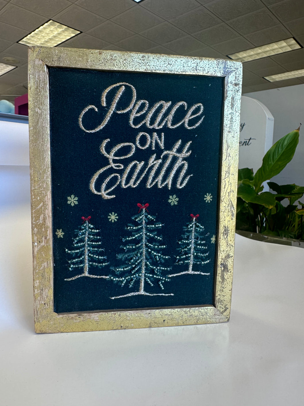 Embellished Peace on Earth w Trees