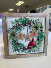 Load image into Gallery viewer, Embellished Joy Wreath w Cardinal
