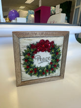 Load image into Gallery viewer, Embellished Peace Wreath Art
