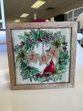 Load image into Gallery viewer, Embellished Joy Wreath w Cardinal
