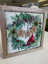 Load image into Gallery viewer, Embellished Joy Wreath w Cardinal
