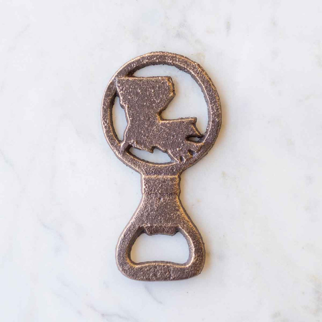 Louisiana Bottle Opener   Antique Gold   2.5x4.5