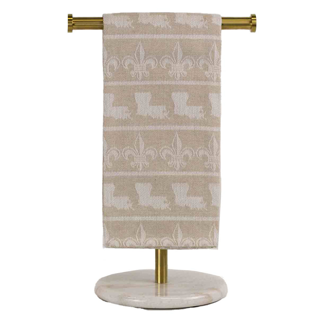 Louisiana Fleur Jacquard Hand Towel Taupe 20x28