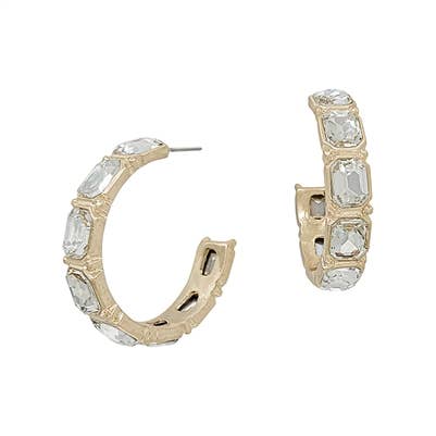 Clear Rectangle Shaped Crystal Hoop 2