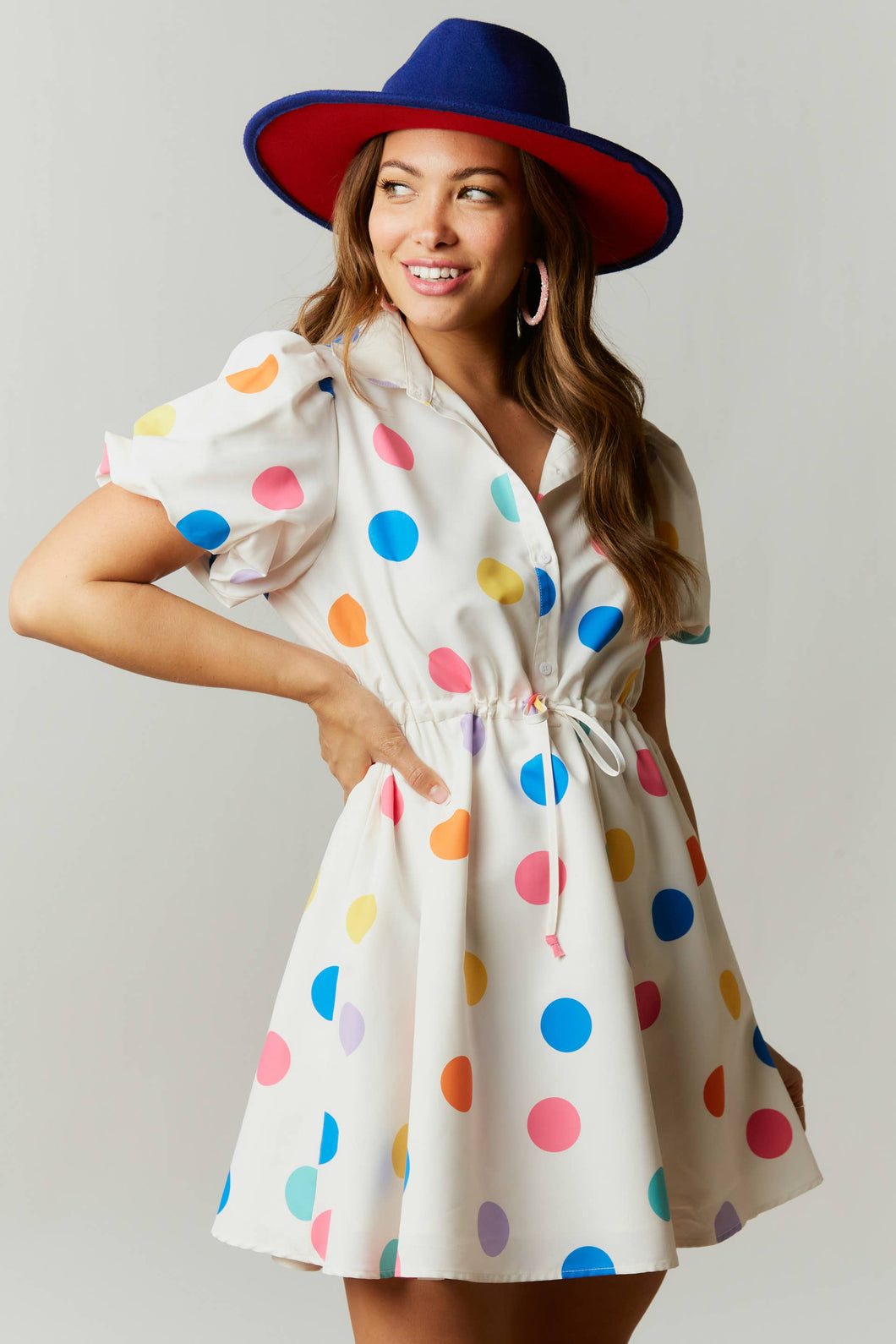 Multicolor Polka Dot Mini Dress