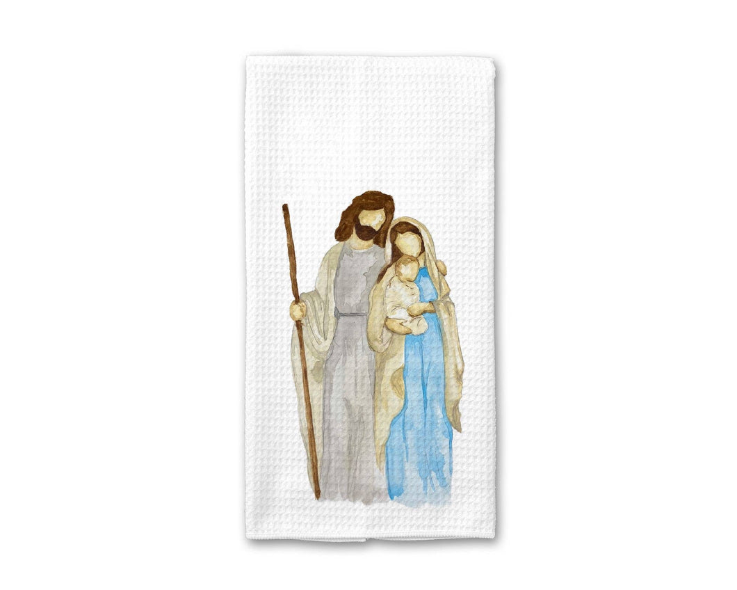 Holy Family Watercolor Tea Towel