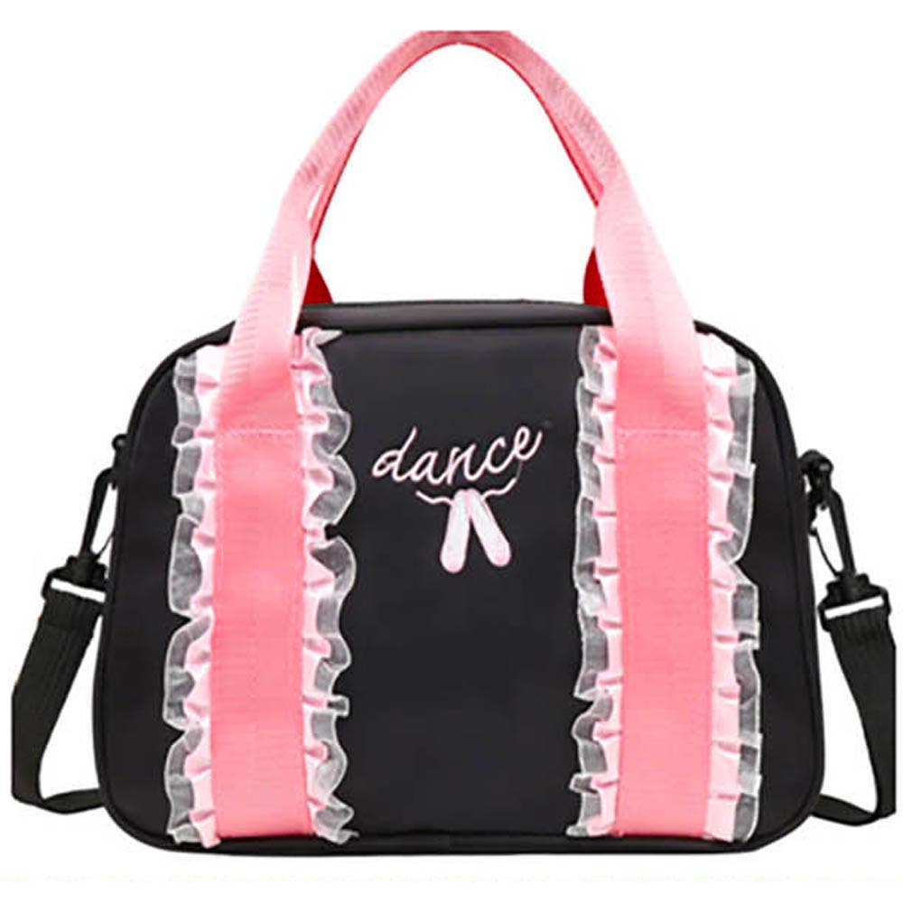 Black and Pink Lace Dance Bag