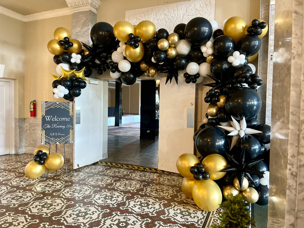 Black & Gold Custom Balloon Garland