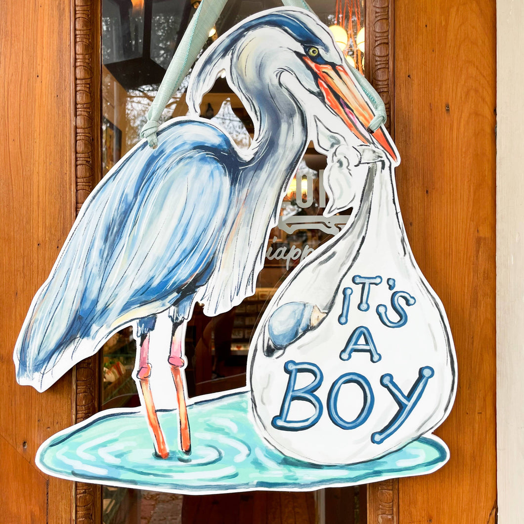 It's A Boy | Blue Heron Door Hanger
