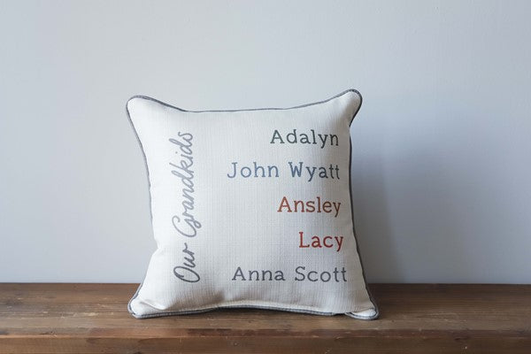 Custom Pillow | Our Grandkids Names Pillow