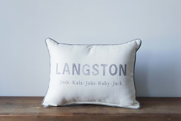 Custom Pillow | Stonewashed Family Names Pillow